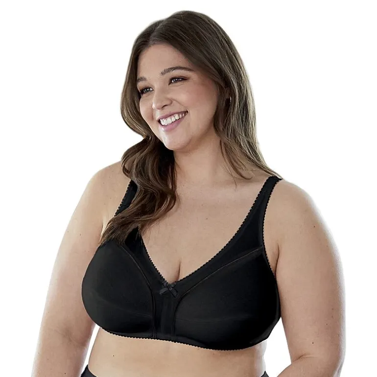 Bestform Comfortable Wireless Cotton Bra with Unlined Seamed Cups-5006825