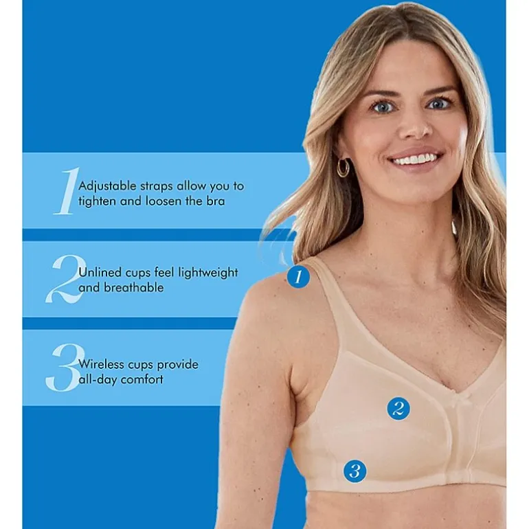 Bestform Comfortable Wireless Cotton Bra with Unlined Seamed Cups-5006825