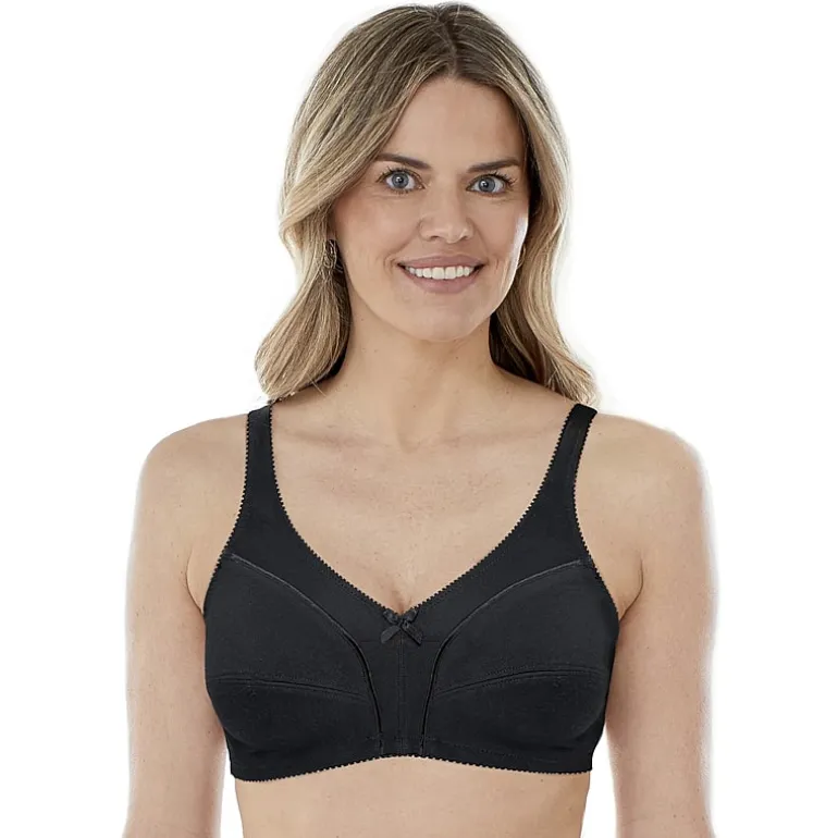 Bestform Comfortable Wireless Cotton Bra with Unlined Seamed Cups-5006825