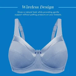Bestform Satin Trim Wireless Cotton Bra with Unlined Cups-5006715