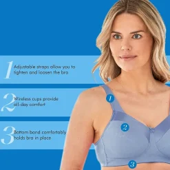 Bestform Satin Trim Wireless Cotton Bra with Unlined Cups-5006715