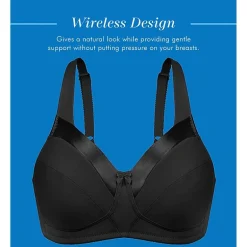Bestform Satin Trim Wireless Cotton Bra with Unlined Cups-5006715