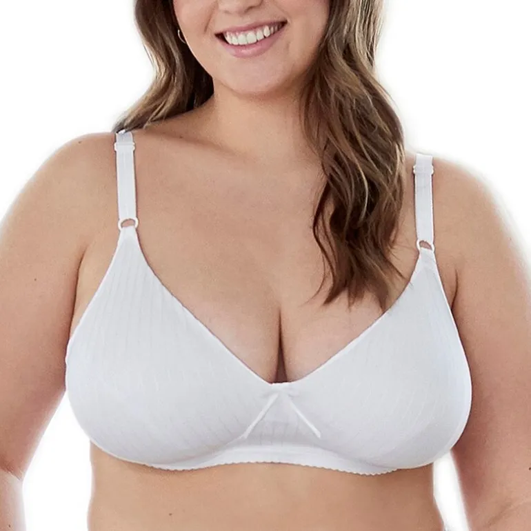 Bestform Striped Wireless Cotton Bra with Lightly-Lined Cups-5006248
