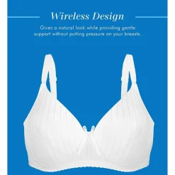 Bestform Striped Wireless Cotton Bra with Lightly-Lined Cups-5006248