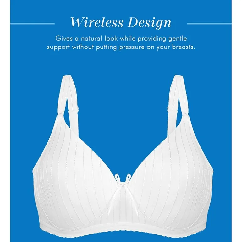 Bestform Striped Wireless Cotton Bra with Lightly-Lined Cups-5006248