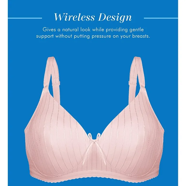 Bestform Striped Wireless Cotton Bra with Lightly-Lined Cups-5006248