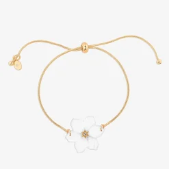 Bijoux Bar Delicates Womens Glass Flower Bolo Bracelet