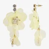 Bijoux Bar Gold Tone Womens Flower Drop Earrings
