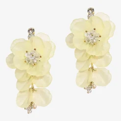 Bijoux Bar Gold Tone Womens Flower Drop Earrings