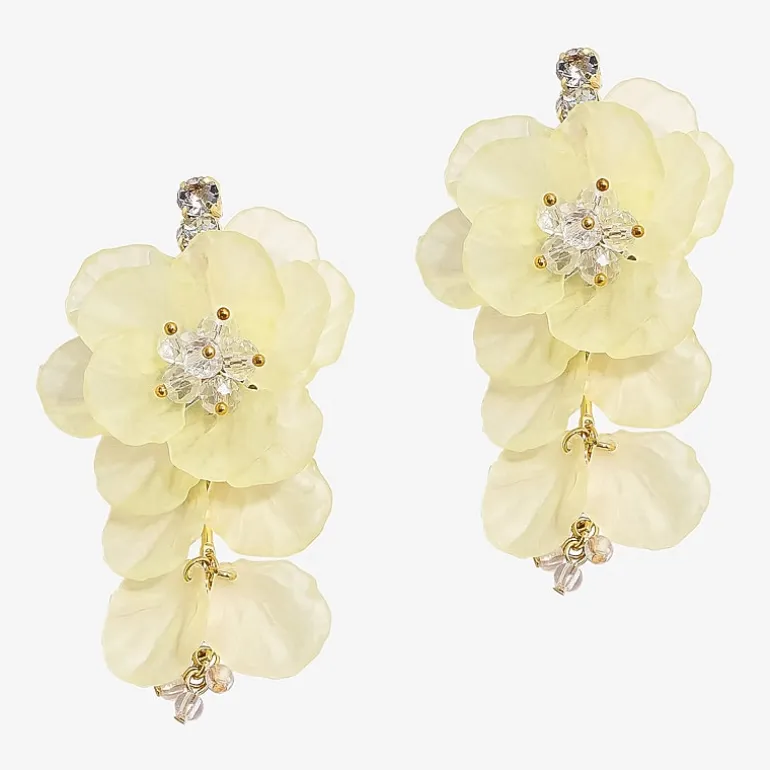 Bijoux Bar Gold Tone Womens Flower Drop Earrings
