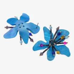 Bijoux Bar Womens Flower Drop Earrings