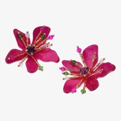 Bijoux Bar Womens Flower Drop Earrings
