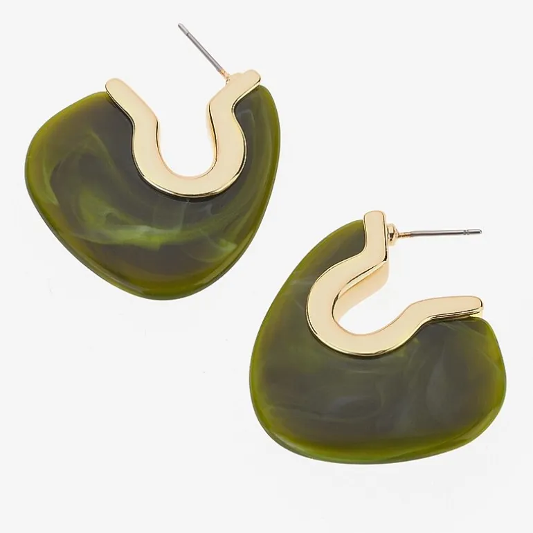 Bijoux Bar Womens 1 1/2 Inch Hoop Earrings
