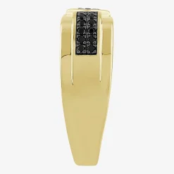(Black / I3) Mens 1/4 CT. T.W. Natural Black Diamond 10K Gold Band