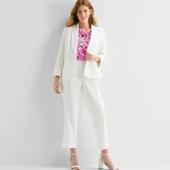 Black Label by Evan-Picone Linen Womens Classic Fit Straight Suit Pant