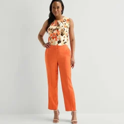 Black Label by Evan-Picone Linen Womens Classic Fit Straight Suit Pant