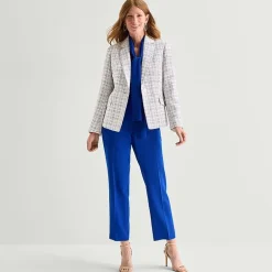 Black Label by Evan-Picone Tweed Womens Classic Fit Flat Front Suit Jacket