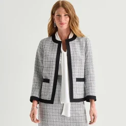 Black Label by Evan-Picone Tweed Womens Classic Fit Suit Jacket