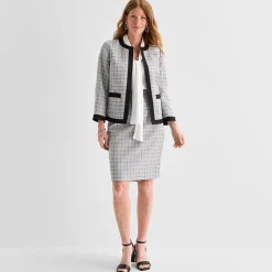 Black Label by Evan-Picone Tweed Womens Classic Fit Suit Jacket