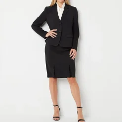 Black Label by Evan-Picone Womens Classic Fit Suit Jacket