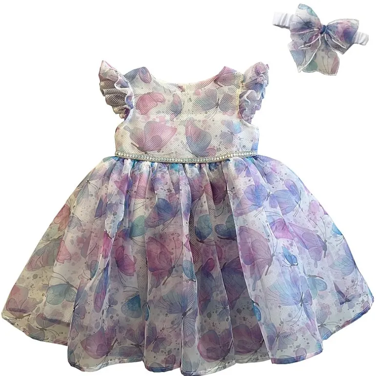 Blueberi Boulevard Baby Girls Short Sleeve A-Line Dress