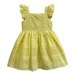 Blueberi Boulevard Baby Girls Eyelet Sleeveless A-Line Dress