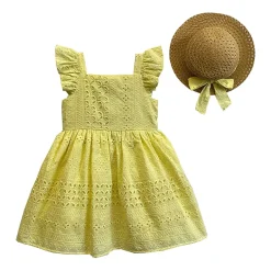 Blueberi Boulevard Baby Girls Eyelet Sleeveless A-Line Dress