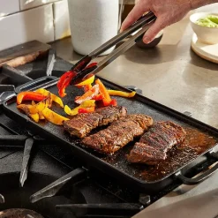 Bobby Flay Cast Iron 20X10 Double Burner Griddle