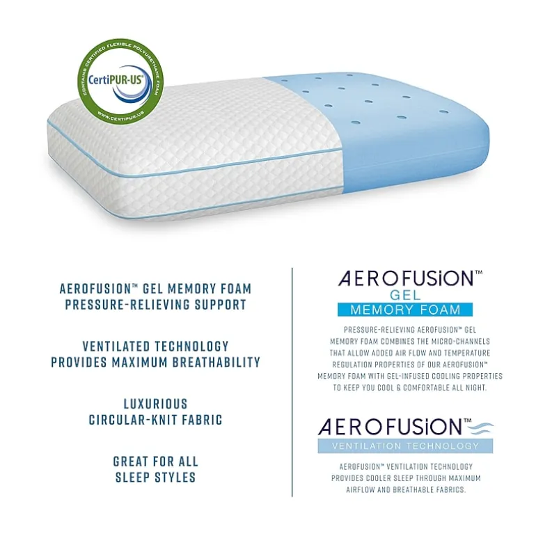 Bodipedic™ Home Aero Fusion Gusseted Memory Foam Pillow