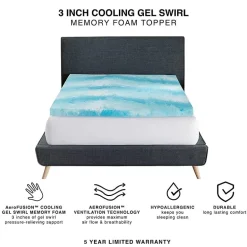 Bodipedic™ Home 3 Inch Gel Swirl Memory Foam Topper