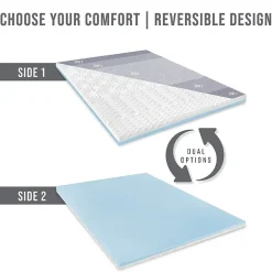 Bodipedic Home 3-Inch Reversible Dual Sided Memory Foam Mattress Topper