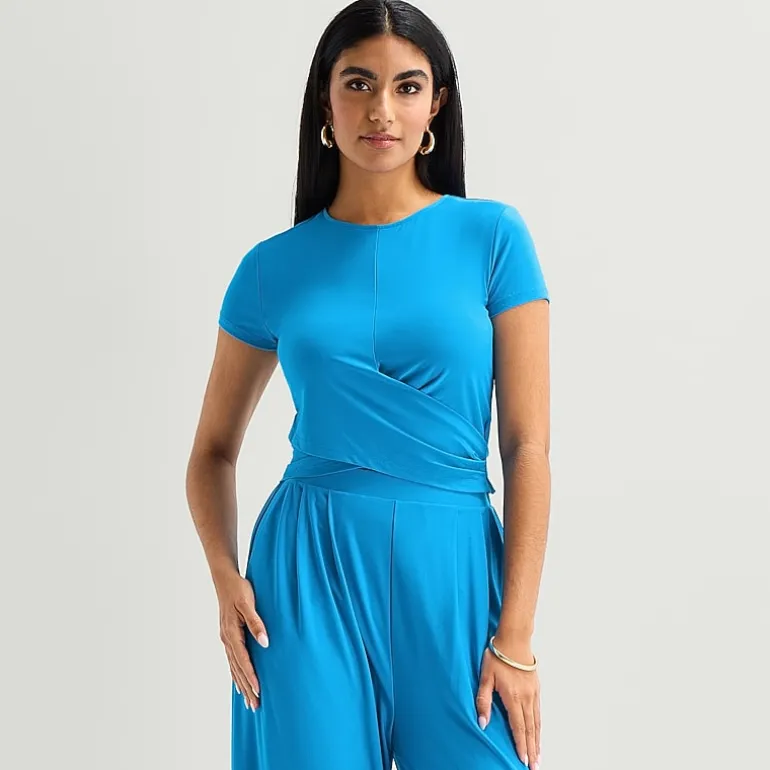 Bold Elements Womens Crew Neck Short Sleeve Wrap Shirt