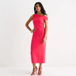 Bold Elements Womens Short Sleeve Midi Bodycon Dress