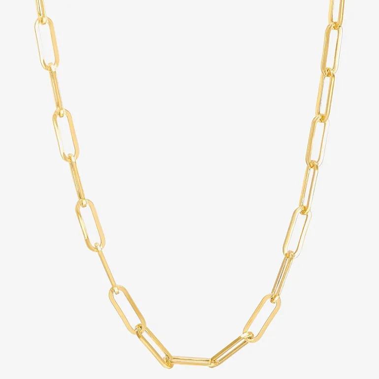 Bonded Brilliance Womens 14K Gold Bonded With Sterling Silver 18 Inch Link Chain Necklace