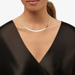 Bonded Brilliance Womens 14K Gold Bonded With Sterling Silver 7.5 Inch Solid Herringbone Chain Bracelet