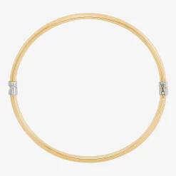Bonded Brilliance Womens 14K Gold Bonded With Sterling Silver Bangle Bracelet