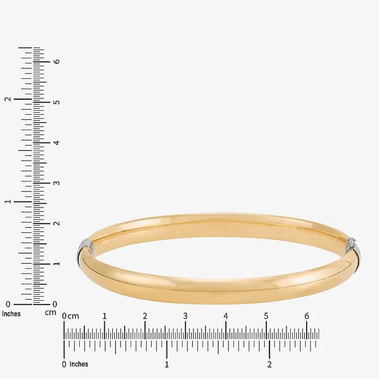 Bonded Brilliance Womens 14K Gold Bonded With Sterling Silver Bangle Bracelet