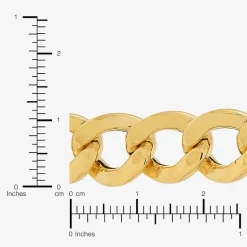 Bonded Brilliance Womens 14K Gold Bonded With Sterling Silver 7.5 Inch Hollow Link Chain Bracelet
