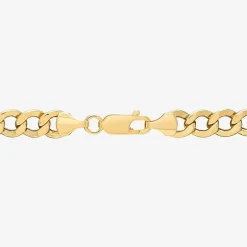 Bonded Brilliance Womens 14K Gold Bonded With Sterling Silver 7.5 Inch Hollow Link Chain Bracelet