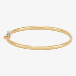 Bonded Brilliance Womens 14K Gold Bonded With Sterling Silver Bangle Bracelet