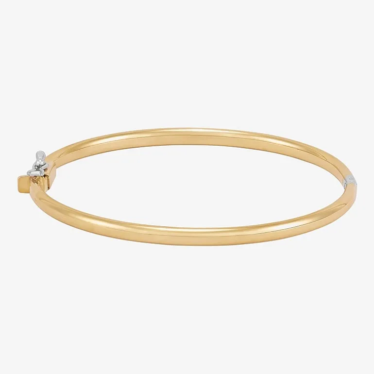 Bonded Brilliance Womens 14K Gold Bonded With Sterling Silver Bangle Bracelet