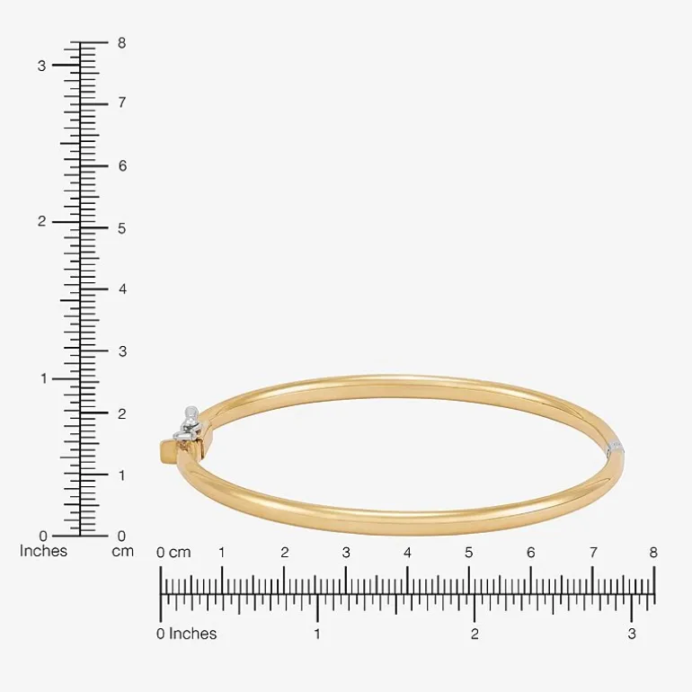 Bonded Brilliance Womens 14K Gold Bonded With Sterling Silver Bangle Bracelet