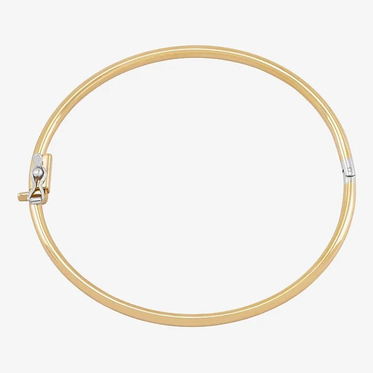 Bonded Brilliance Womens 14K Gold Bonded With Sterling Silver Bangle Bracelet