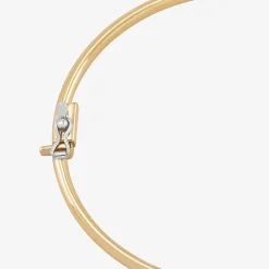 Bonded Brilliance Womens 14K Gold Bonded With Sterling Silver Bangle Bracelet