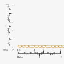 Bonded Brilliance Womens 14K Gold Bonded With Sterling Silver 18 Inch Figaro Chain Necklace