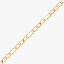 Bonded Brilliance Womens 14K Gold Bonded With Sterling Silver 18 Inch Figaro Chain Necklace