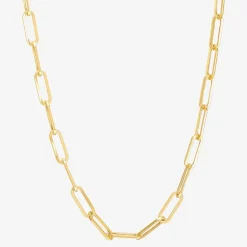 Bonded Brilliance Womens 14K Gold Bonded With Sterling Silver 20 Inch Link Chain Necklace