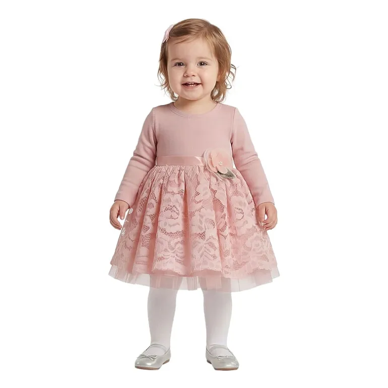 Bonnie Jean Baby Girls Long Sleeve Fit + Flare Dress