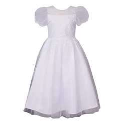 Bonnie Jean Big Kid Girls Communion Short Sleeve Puffed Flower Girl Fit + Flare Dress