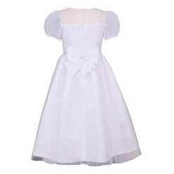 Bonnie Jean Big Kid Girls Communion Short Sleeve Puffed Flower Girl Fit + Flare Dress